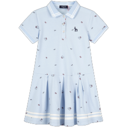 哈吉斯（HAZZYS）品牌童装女童Polo裙夏季新款女童儿童翻领短袖Polo连衣裙中大童 粉艾尔 160