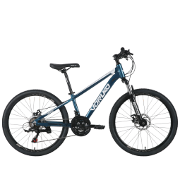 沃雷顿（VORLAD）青少年山地自行车红日100碟刹禧玛诺21速铝合金架运动休闲山地车 蓝/白色12.5寸
