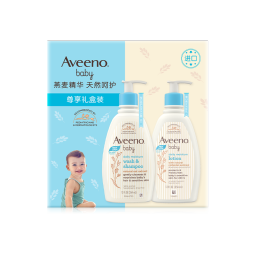 艾惟诺（Aveeno）新生儿礼盒 婴幼儿童润肤乳洗发沐浴合一两件套宝宝洗护套装