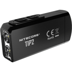 奈特科尔（NITECORE）手电筒 TIP2 强光远射充电迷你双核磁吸金属LED钥匙扣灯多功能工作灯 黑色带抱夹(内置电池)
