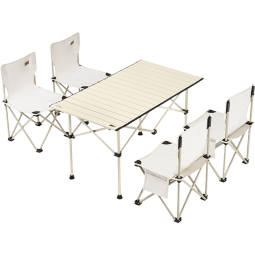 TANXIANZHE探险者户外桌椅折叠野营蛋卷桌子便携式野餐用品装备露营桌椅套装 【4-6人推荐】黑色长桌