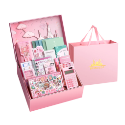 慢作学生文具套装礼盒儿童文具大礼包小女孩手账套装绘画套装齐全少女心小学生生日礼物六一儿童节礼物 【3-9年级】豪华款-梦幻城堡文具礼盒