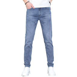 真维斯（Jeanswest）牛仔裤男夏季薄款柔软舒适长裤男士弹力时尚百搭休闲男裤 蓝色 33
