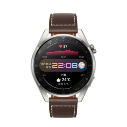 华为HUAWEI WATCH 3 Pro 时尚款棕色真皮表带48mm华为智能运动蓝牙通话手表eSIM独立通话健康管理ECG心电分析