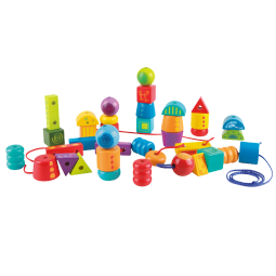 Hape绕珠玩具 大颗粒奇妙串串珠木质穿绳游戏套装3-6岁男女儿童节礼物