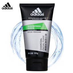 阿迪达斯 （adidas）劲透控油男士炭爽洁面膏洗面奶100g  活性洁面 吸收多余油脂