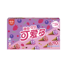 可爱多和路雪 迷你可爱多甜筒 蓝莓草莓口味冰淇淋 20g*10支 雪糕