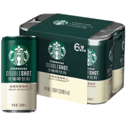 星巴克（Starbucks）星倍醇  小绿罐浓咖啡饮料(新老包装随机发货) 焦香玛奇朵228ml*6