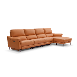 芝华仕头等舱 布艺沙发客厅科技布现代简约电动 爱马橙沙发50622 爱马橙 三人位 15天发货