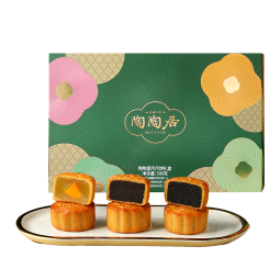 陶陶居中秋月饼礼盒 广式经典双黄白莲蓉 传统广式月饼 送礼团购福利 陶陶望月月饼300g