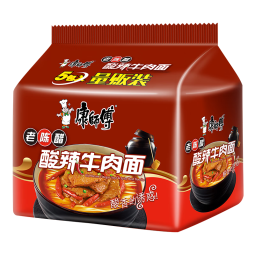 康师傅  方便面 经典老陈醋酸辣牛肉 泡面袋装速食 五连包 85*5包 
