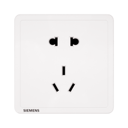 西门子插座面板 五孔插座 10A二三插插座 86型暗装插座面板 致典雅白色