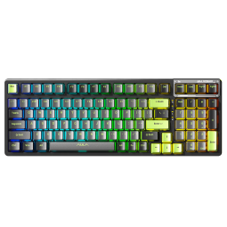 狼蛛（AULA）F98机械键盘三模客制化 无线/蓝牙/有线 透明RGB热插拔 99键电脑电竞游戏键盘 墨洛森林 冰魄轴