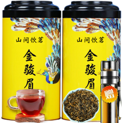 山间饮茗 金骏眉红茶 茶叶2023新茶蜜香耐泡型罐装袋装 250g罐装加杯 250g