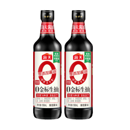 海天零添加金标生抽500ml*2 酱油 0添加防腐剂/添加剂/味精 特级酿造
