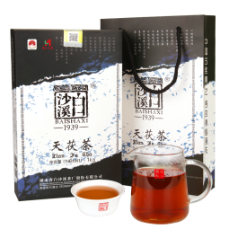 白沙溪 安化黑茶 金花茯茶砖茶天尖嫩料天茯茶叶礼盒1000g送礼袋