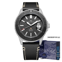 海鸥手表新年礼物男士机械表海洋之星系多功能国表 钛砂陶瓷圈300米防水1207