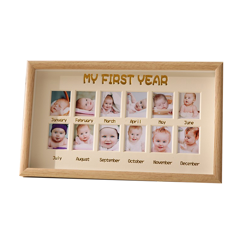 宝宝周岁成长纪念相框摆台儿童照片记录创意生日礼物宫格相册挂墙