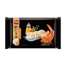 三全虾皇饺 私厨水饺 精选高端食材 营养  速冻饺子方便速食 私厨虾仁玉米水饺480g(30只)