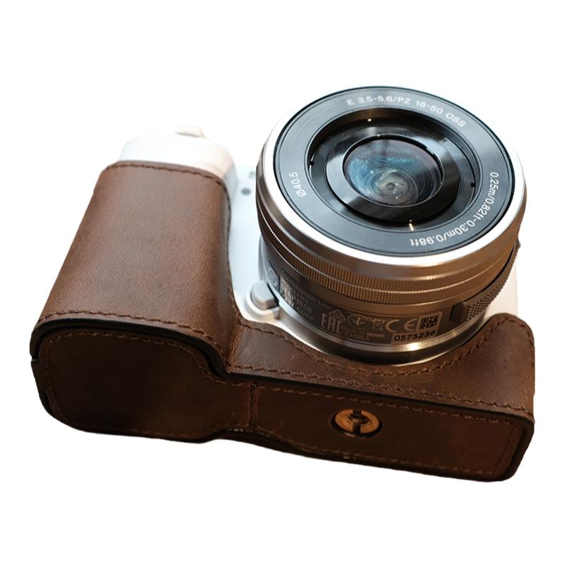 JX索尼ZVE10L相机包皮套保护套微单真皮包牛皮配件底座相机套