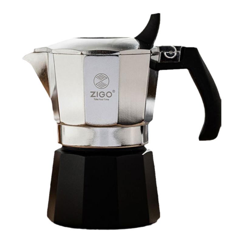 zigo双阀摩卡壶煮咖啡器具家用便携意式萃取手冲咖啡壶套装户外