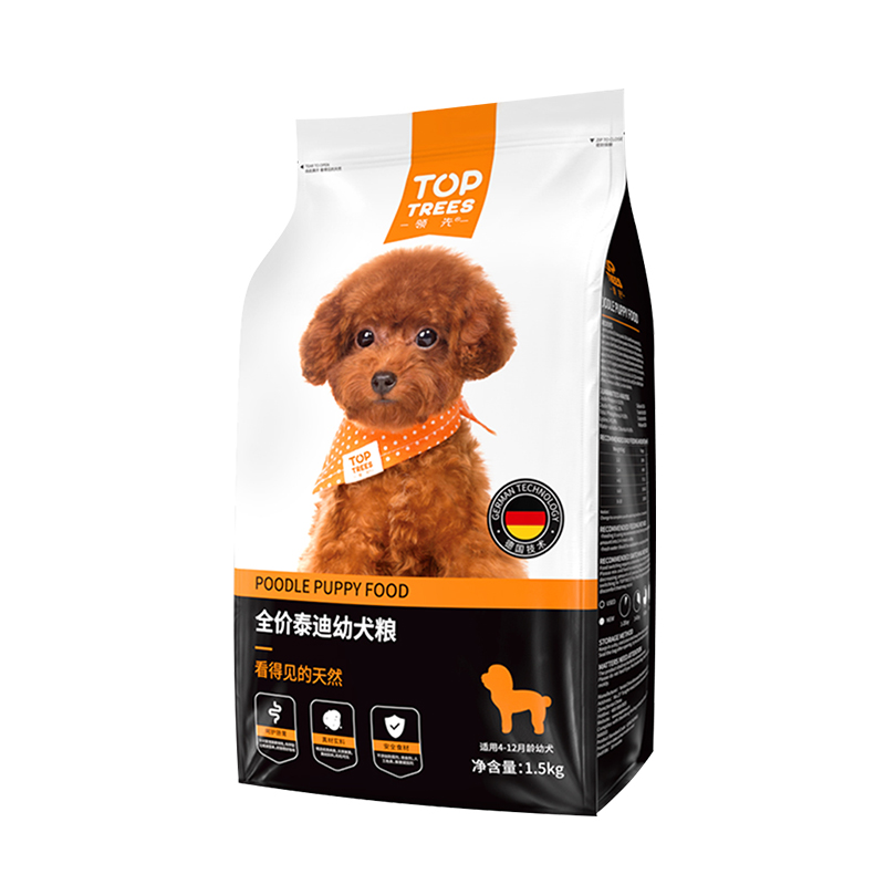 Toptrees领先品牌泰迪贵宾小型成犬幼犬天然狗粮1.5kg美毛祛泪痕