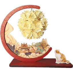 御猫天团 故宫纸雕灯 DIY创意装饰灯 文创礼品折纸小夜灯生日礼物送女友 太平有象纸雕灯（USB声控）