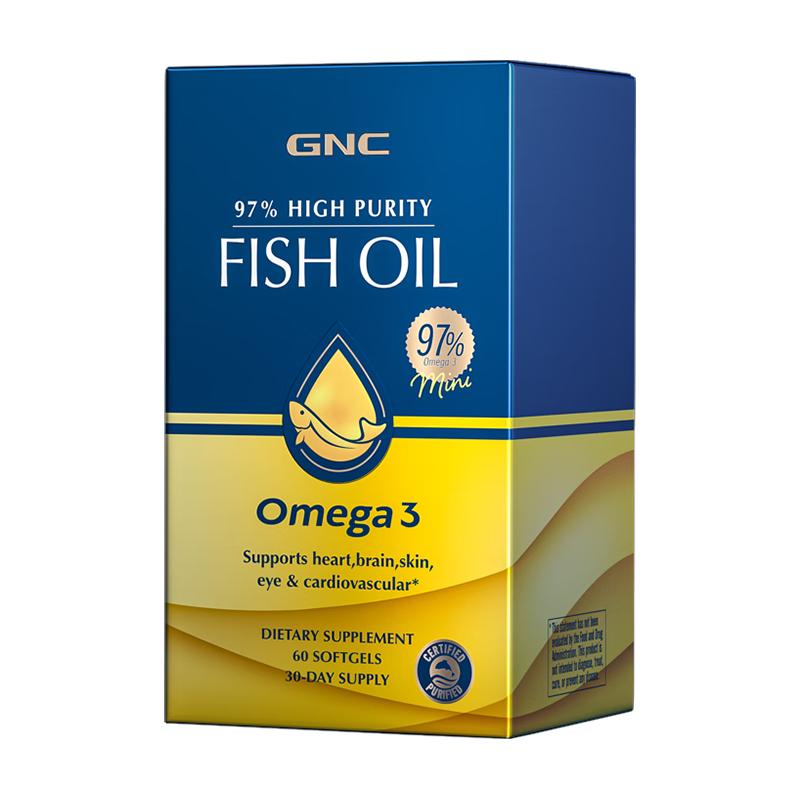 美国GNC健安喜进口97%纯度深海鱼油软胶囊中老年人omega3成人