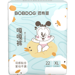 巴布豆（BOBDOG）嘎嘎裤婴儿纸尿裤XL22片(12-17KG)新生儿婴儿尿不湿