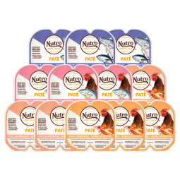 美士（Nutro）一分为二营养餐盒混合口味75g*12猫罐头宠物零食慕斯肉泥系列