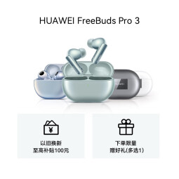 华为（HUAWEI）FreeBuds Pro 3 真无线蓝牙降噪耳机 入耳式动态降噪/游戏影音/离线查找/适用Mate 60 陶瓷白