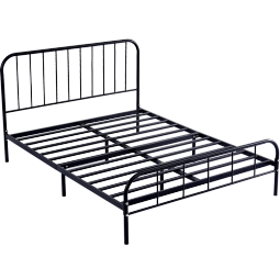 L&S 床铁艺床欧式铁架床时尚双人床简约卧室出租房宿舍龙骨床架 YC09 1.5*2米床+ 20CM弹簧床垫