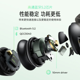 泥炭（SoundPEATS）Mini Pro 主动降噪蓝牙耳机 泥炭蓝牙耳机 入耳式TWS耳机 高通蓝牙5.2 星空黑