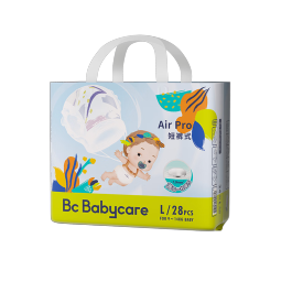 bc babycare Airpro新升级呼吸裤 bbc拉拉裤 成长裤 婴儿尿不湿 新老包装随机 大码L28片 (9-14kg)