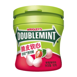 绿箭(DOUBLEMINT)薄荷糖脆皮软心糖草莓薄荷味80g/瓶糖果零食儿童零食