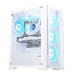 先马（SAMA）光之神 白色 中塔式台式电脑主机箱 双面超白玻/6风扇位/支持ATX主板、240水冷位/三面防尘网