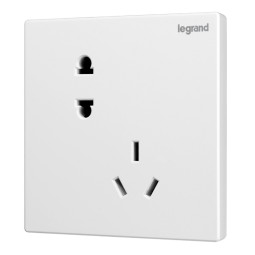 罗格朗（LEGRAND）电工电料仕典系列玉兰白10a大间距二三五孔86型错位插座 十只装