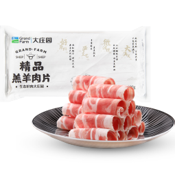 大庄园国产 羔羊肉片卷 500g/袋 涮肉火锅食材 冷冻羊肉羊肉卷 