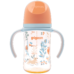 贝亲（Pigeon）自然实感第3代 双把手奶瓶 240ml-丛林小兔 M号 3个月以上  AA218 