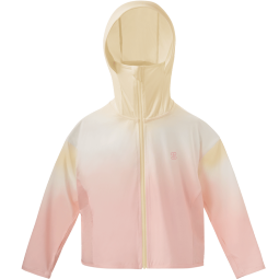 aqpa[UPF80+]儿童防晒衣夏季薄款原纱外套冰丝凉感 粉黄渐变 140cm 