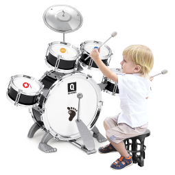 俏娃宝贝（QIAO WA BAO BEI）架子鼓儿童初学者益智玩具乐器爵士鼓1-2-3-4岁宝宝鼓礼物男周岁