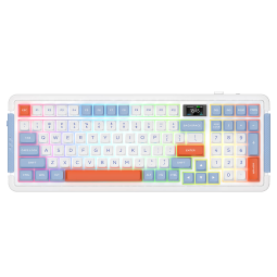 御斧（Royal Axe）L98机械键盘无线蓝牙三模客制化热插拔gasket电竞游戏键盘全彩RGB炫光TFT彩屏设计98配列 锐白蓝  TTC巨人之心RGB轴