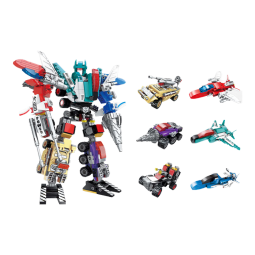 启蒙积木儿童拼装玩具变形机器人机甲男孩生日礼物 超合金战神1412