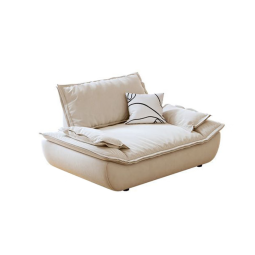 骁诺意式简约科技布艺沙发客厅小户型三人位直排奶油风网红帆船沙发 米白色【带抱枕】 双人位165CM