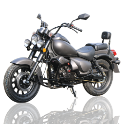 浙盾哈雷叛逆者150CC复古太子摩托车200重型机车骑士车跨骑长途摩旅可上牌 磨砂黑加贴花 二200CC力帆链条机