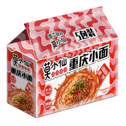 莫小仙重庆小面酸辣粉方便面芥麦面零食速食泡面面饼夜宵粉丝米粉米线 重庆小面五连包