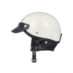 结义（JIEYI） 3C认证复古头盔摩托车电动车半盔小盔体哈雷日式复古机车头盔 【亮光白】+复古风镜+机车围巾