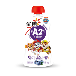 优诺（yoplait）儿童蓝莓味酸奶100g*4 3%蔗糖A2β-酪蛋白[汪汪队立大功正版授权]