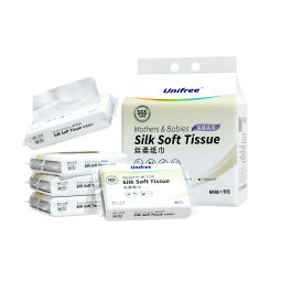 unifree婴儿云柔纸巾柔润乳霜纸3层60抽5包高端新生儿宝宝专用纸便携抽纸