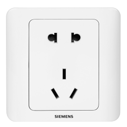 西门子(SIEMENS)插座面板 10A五孔插座 86型暗装面板 远景雅白色